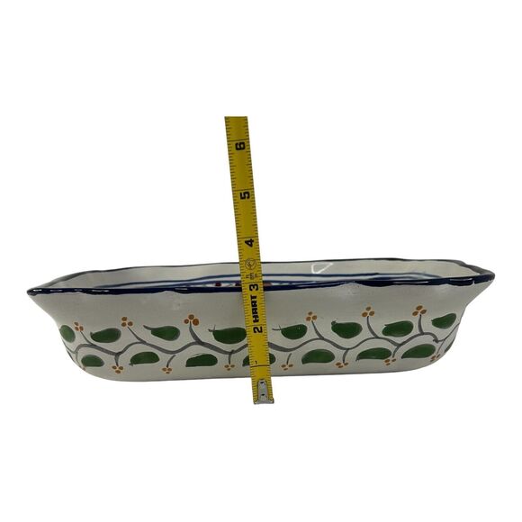 Mexican Hand Painted Pottery Baking Casserole Dish Floral Folk Art  13”x9”x3” - Picture 13 of 15